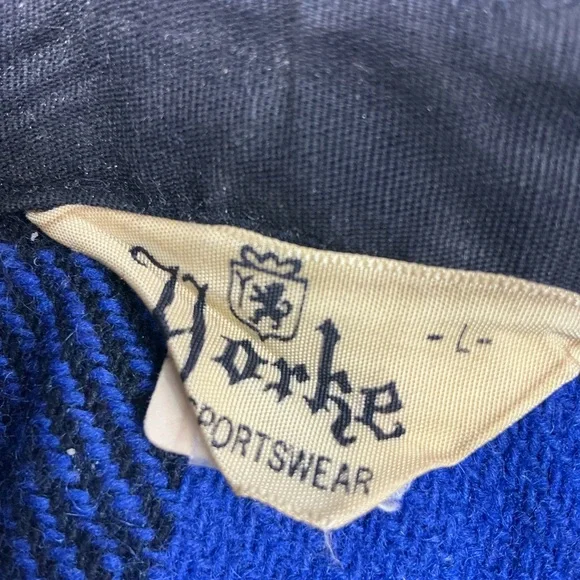 Vintage Yorke wool buffalo plaid blue and black button front flannel SZ Medium - Picture 2 of 4